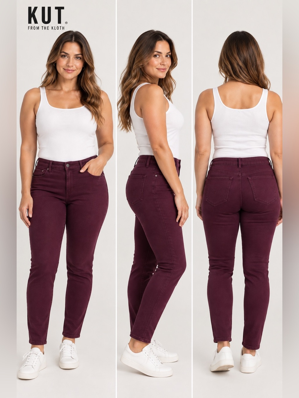Kut from the Kloth Plum High Waist Ankle Slim Jeans - Size 10
